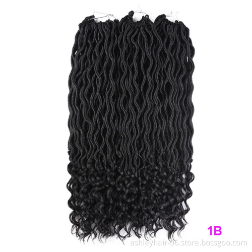 Julianna 18Inch 75G Extensions Wholesale12 Inch Braids Crochet Bohemia Goddess Faux Locs Kanekalon Synthetic Braid Hair